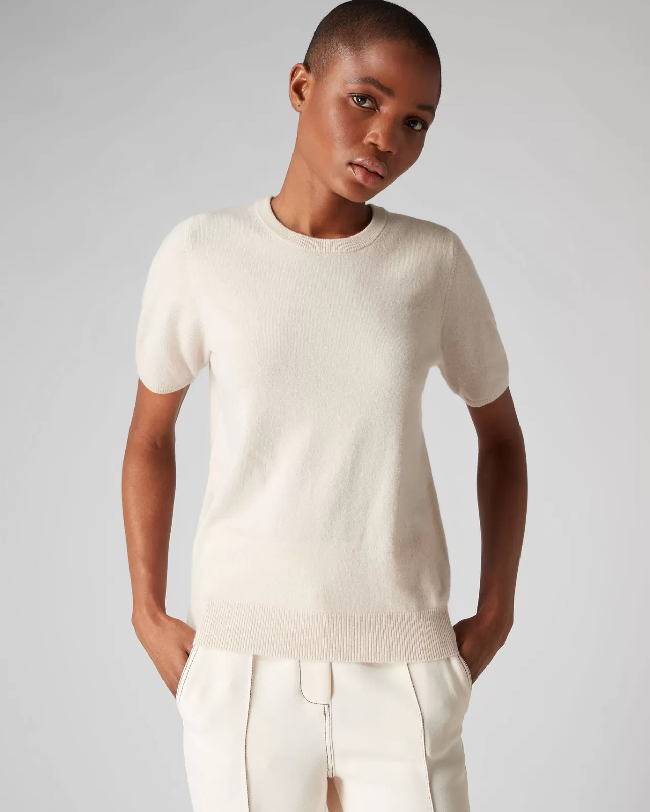 Women N.Peal Tops & T-Shirts | Women'S Round Neck Cashmere T Shirt