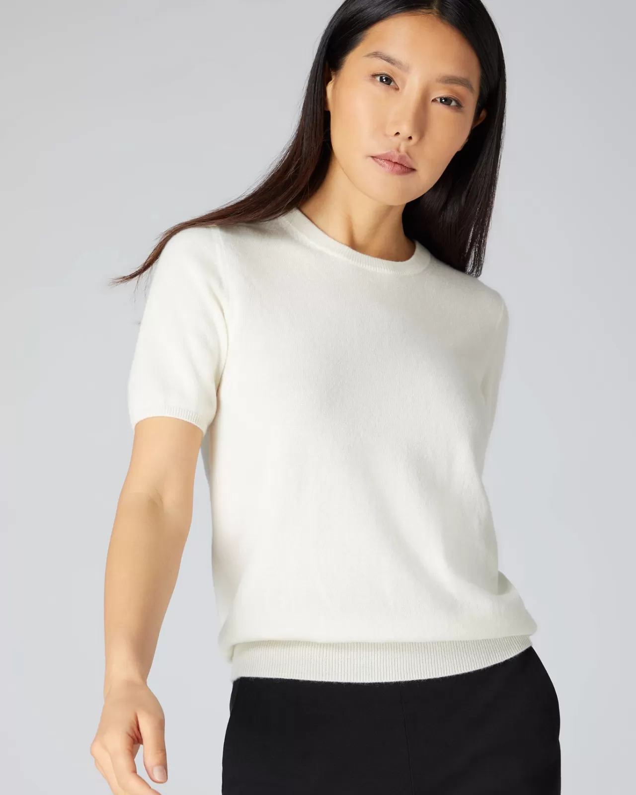 Women N.Peal Tops & T-Shirts | Women'S Round Neck Cashmere T Shirt