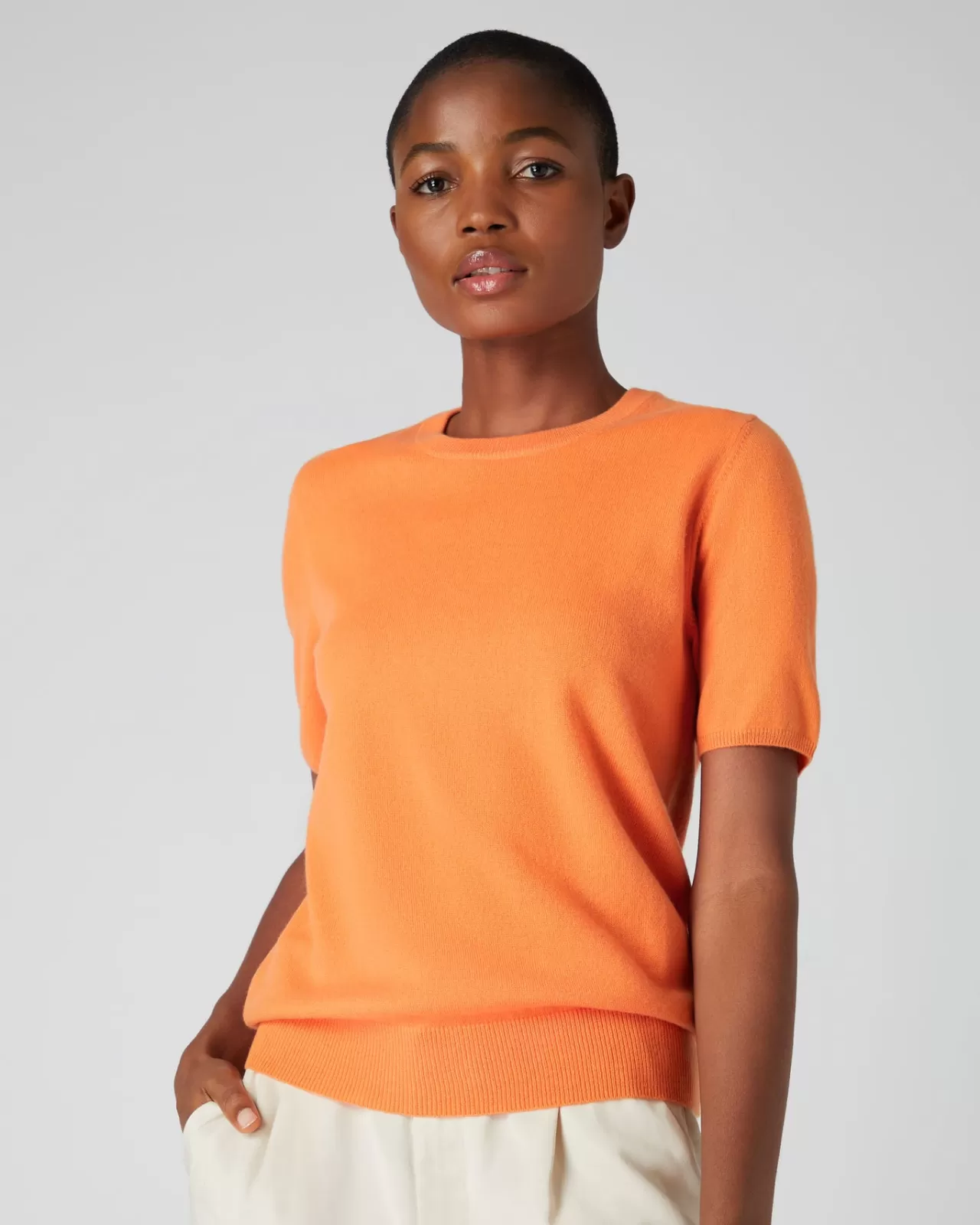 Women N.Peal Tops & T-Shirts | Women'S Round Neck Cashmere T Shirt