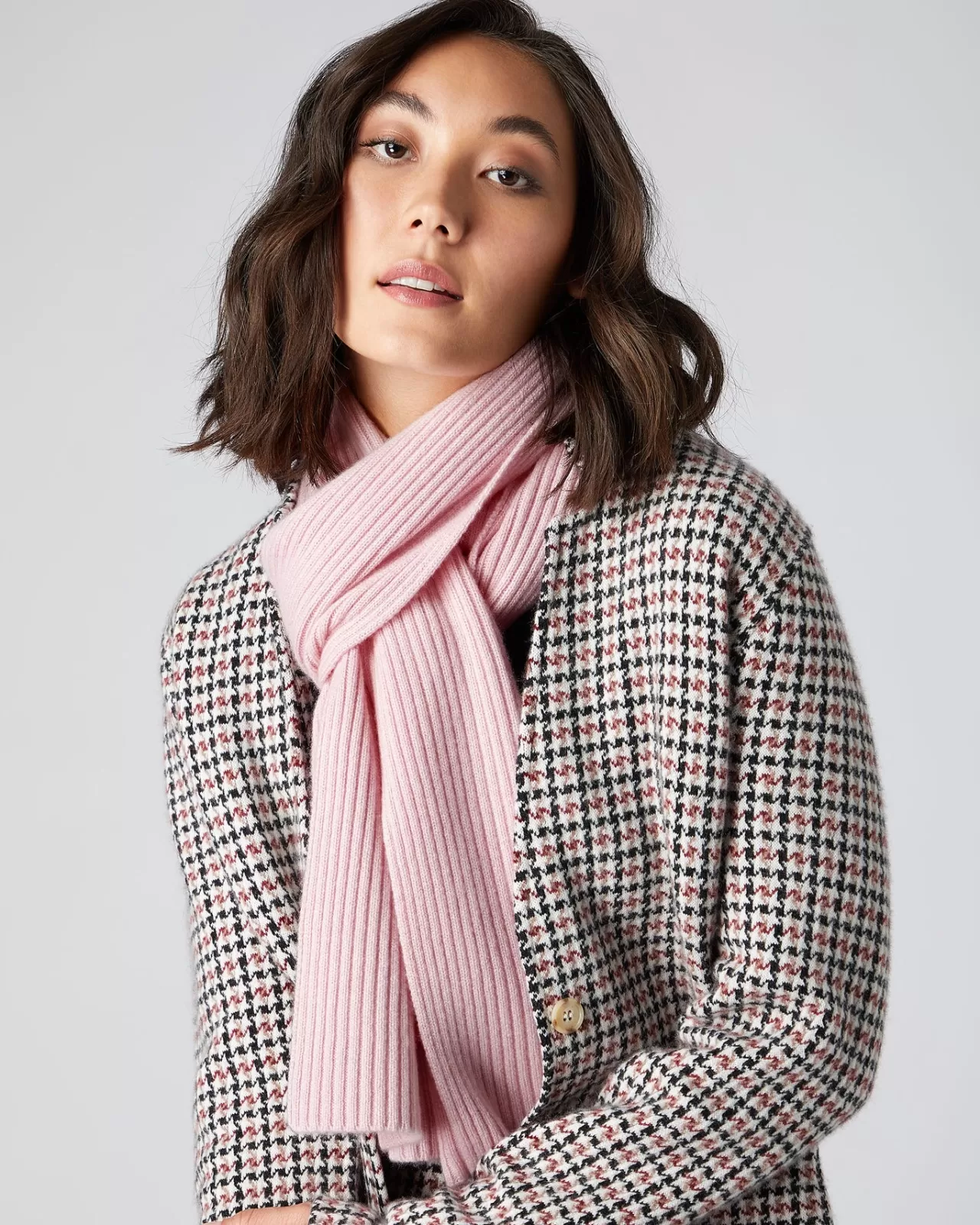 Women N.Peal Cashmere Scarves | Women'S Short Ribbed Cashmere Scarf