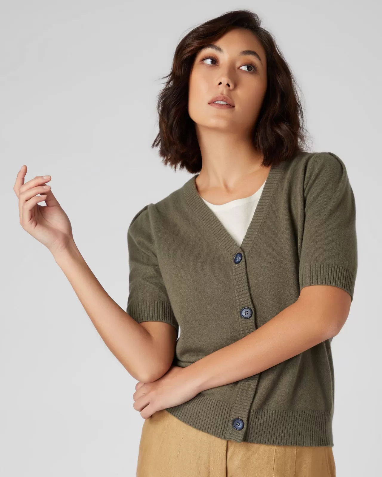 Women N.Peal Cardigans | Women'S Short Sleeve Cashmere Cardigan