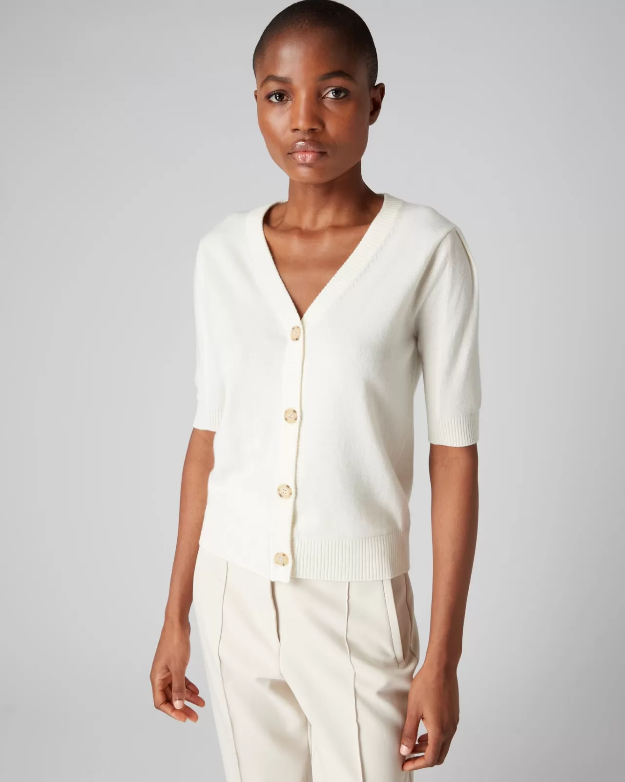 Women N.Peal Cardigans | Women'S Short Sleeve Cashmere Cardigan