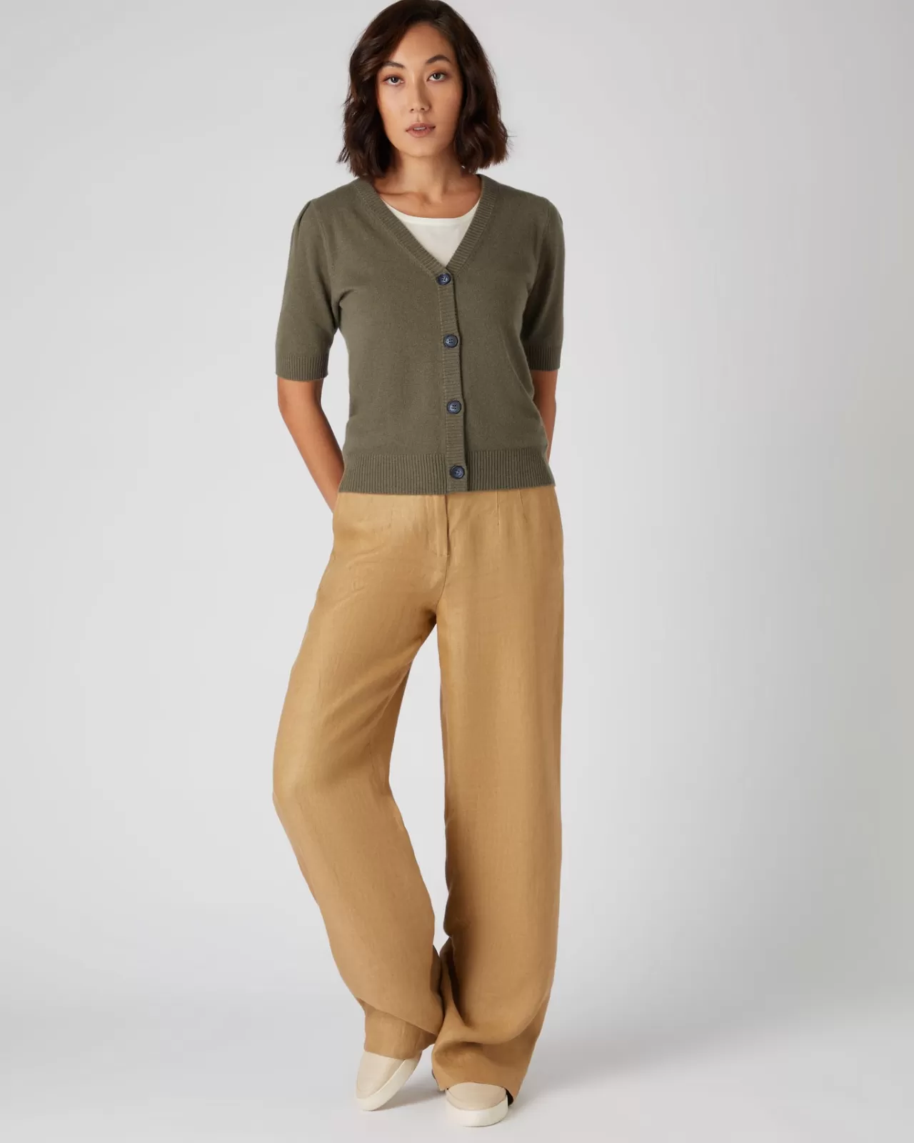 Women N.Peal Cardigans | Women'S Short Sleeve Cashmere Cardigan