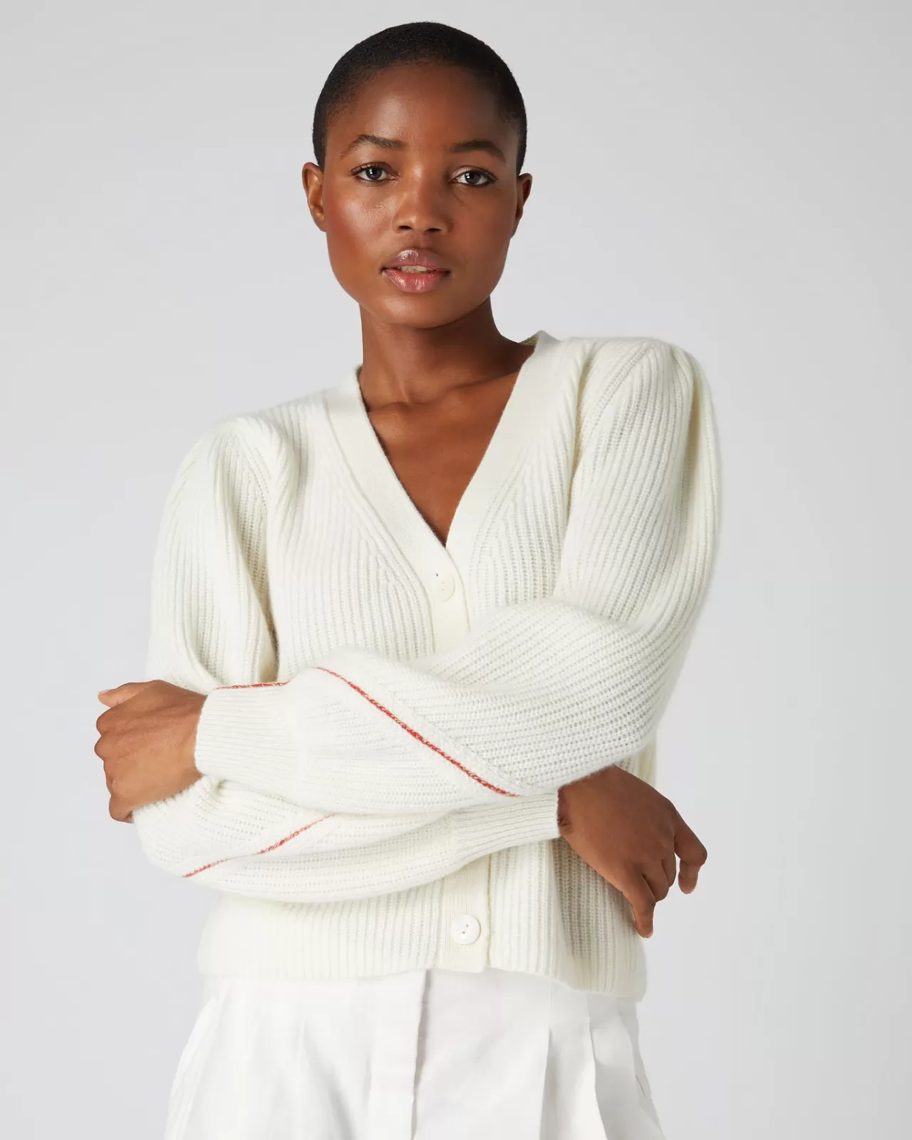 Women N.Peal Cardigans | Women'S Stitch Insert Cashmere Cardigan