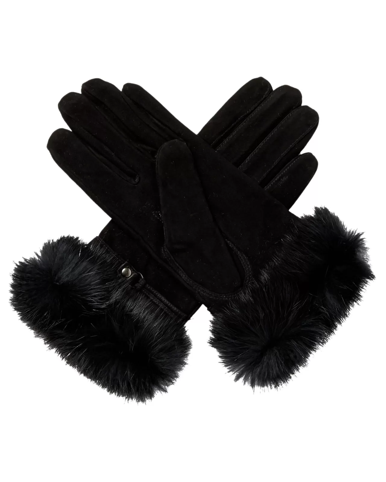 Women N.Peal Gloves | Women'S Suede Gloves With Rabbit Fur