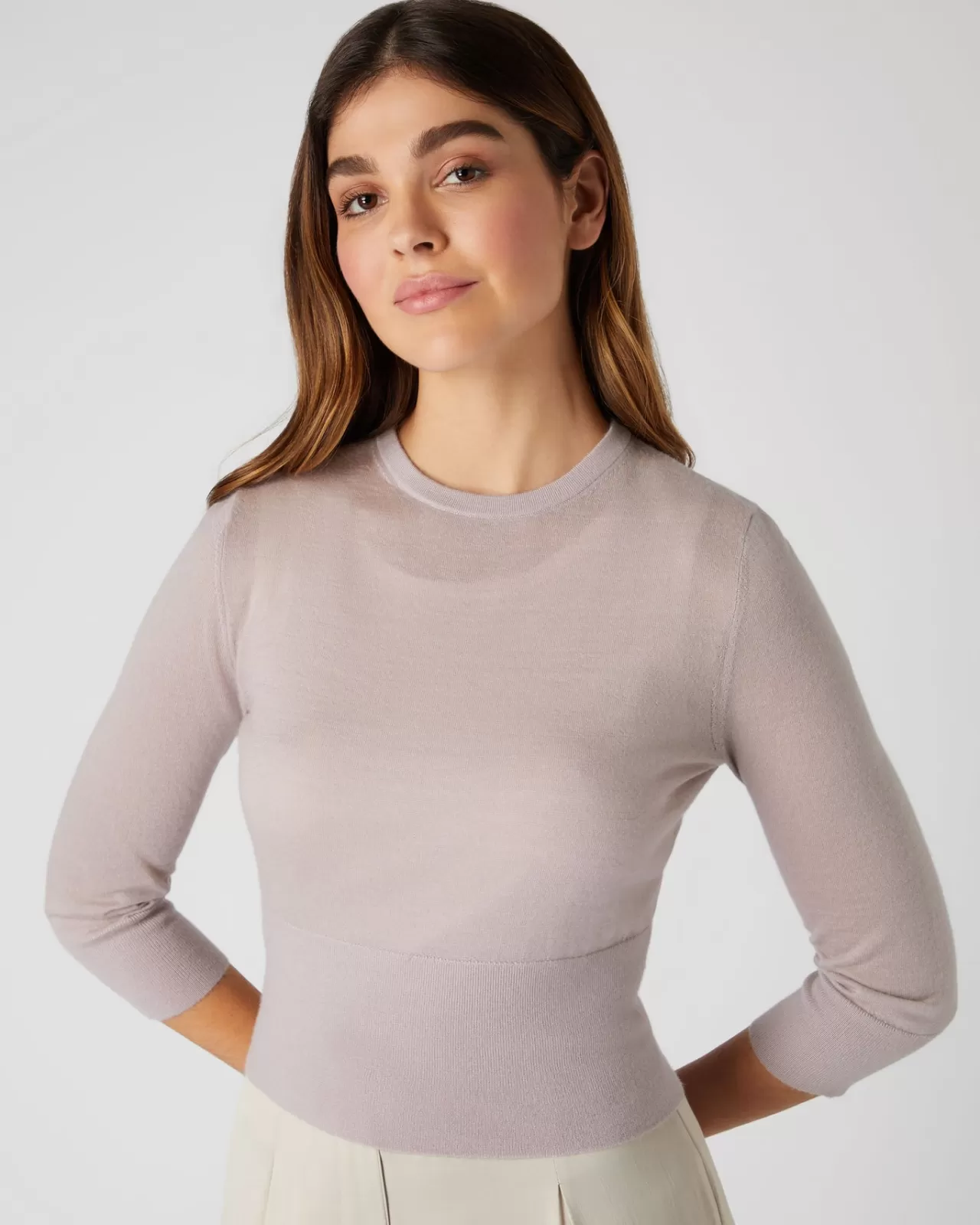 Women N.Peal Round Necks | Women'S Superfine Crop Cashmere Jumper