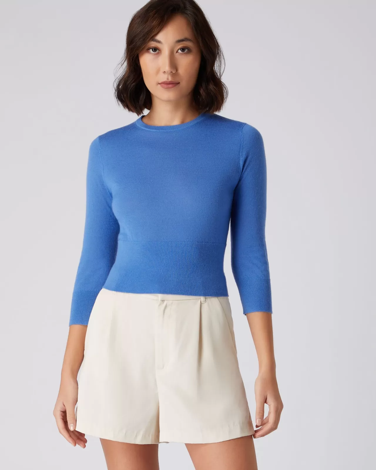 Women N.Peal Round Necks | Women'S Superfine Crop Cashmere Jumper