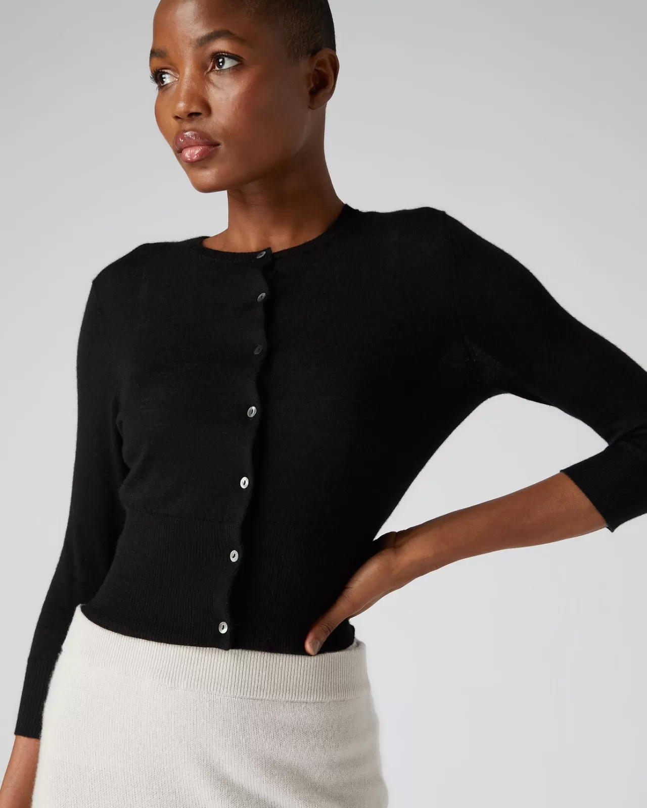 Women N.Peal Cardigans | Women'S Superfine Cropped Cashmere Cardigan