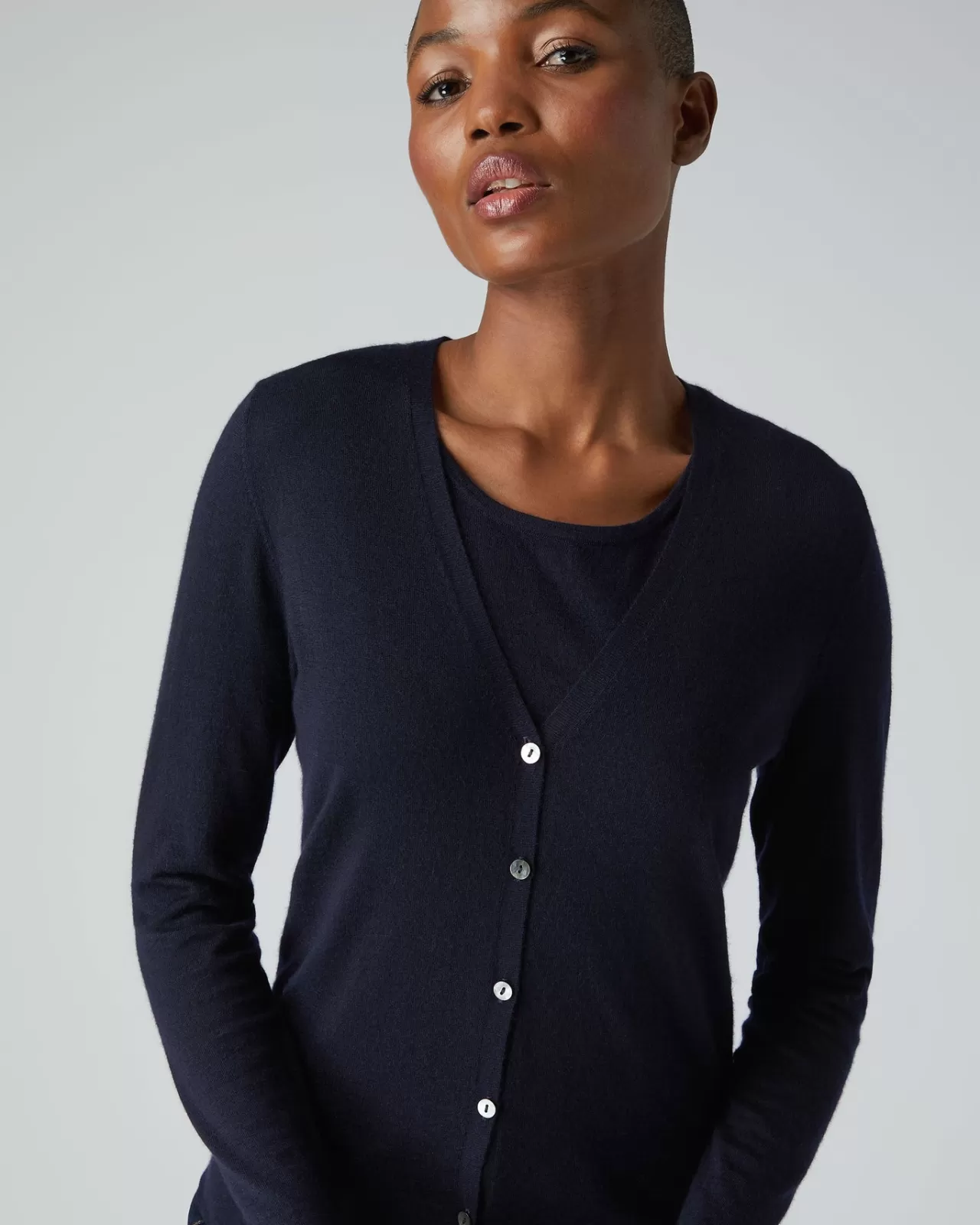 Women N.Peal Cardigans | Women'S Superfine V Neck Cashmere Cardigan