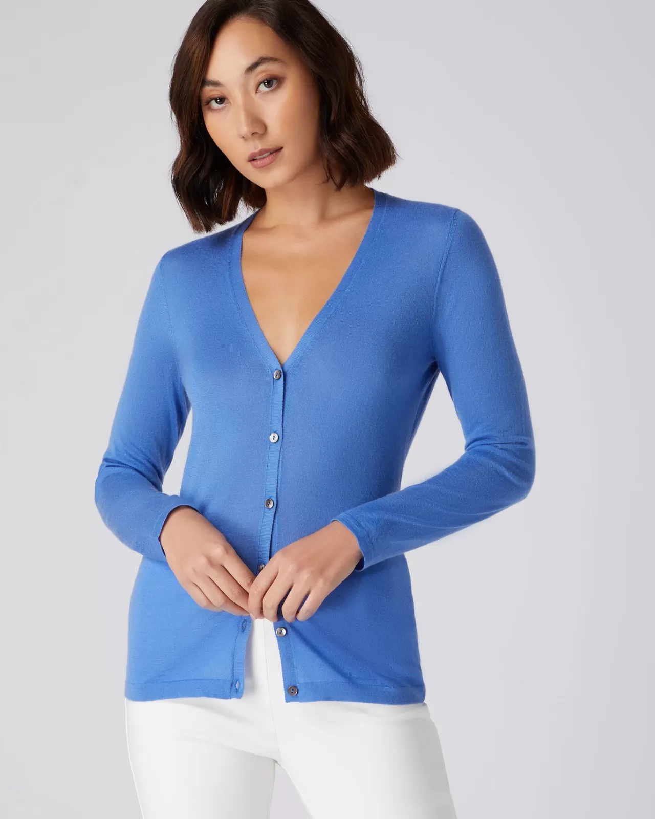 Women N.Peal Cardigans | Women'S Superfine V Neck Cashmere Cardigan