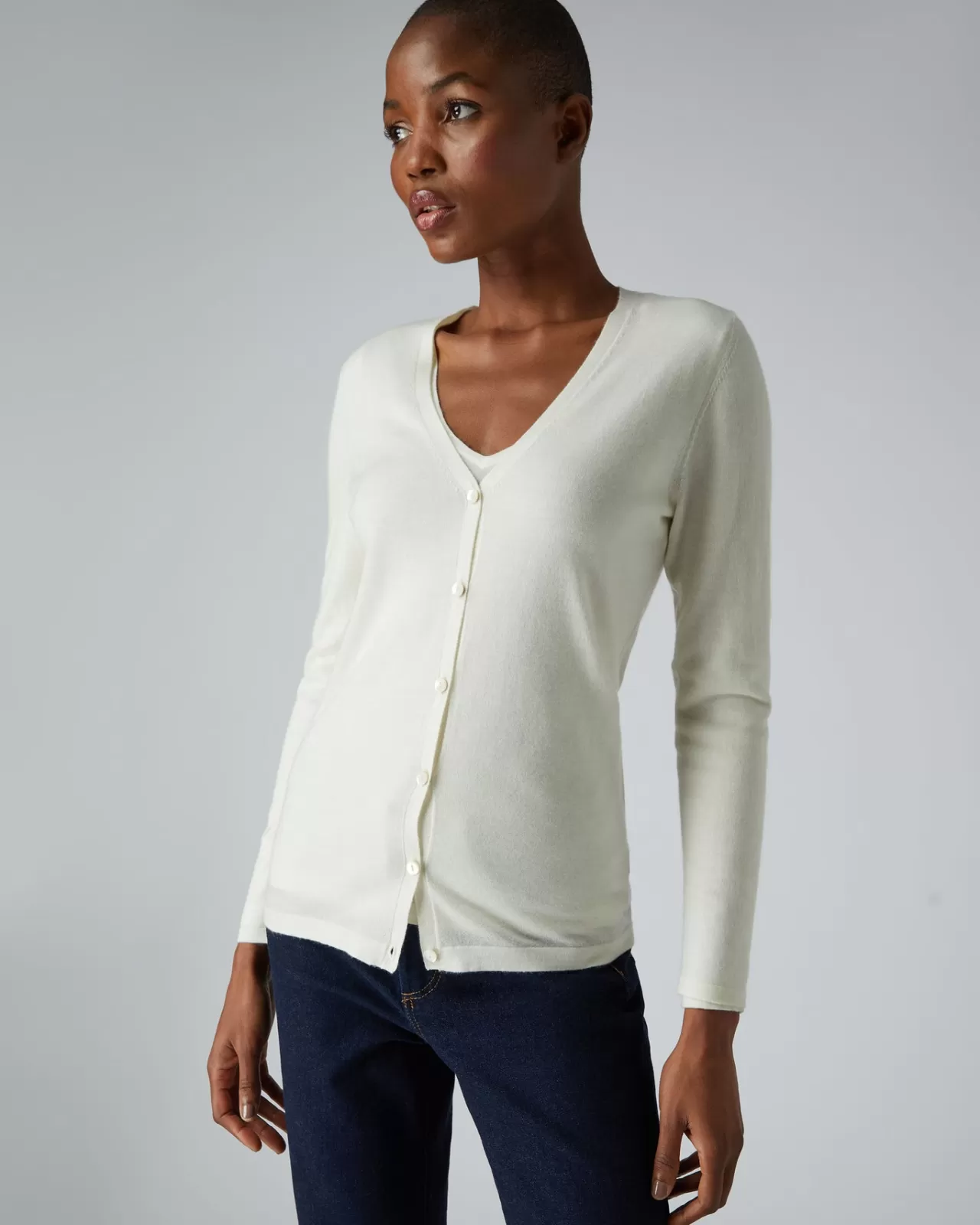 Women N.Peal Cardigans | Women'S Superfine V Neck Cashmere Cardigan