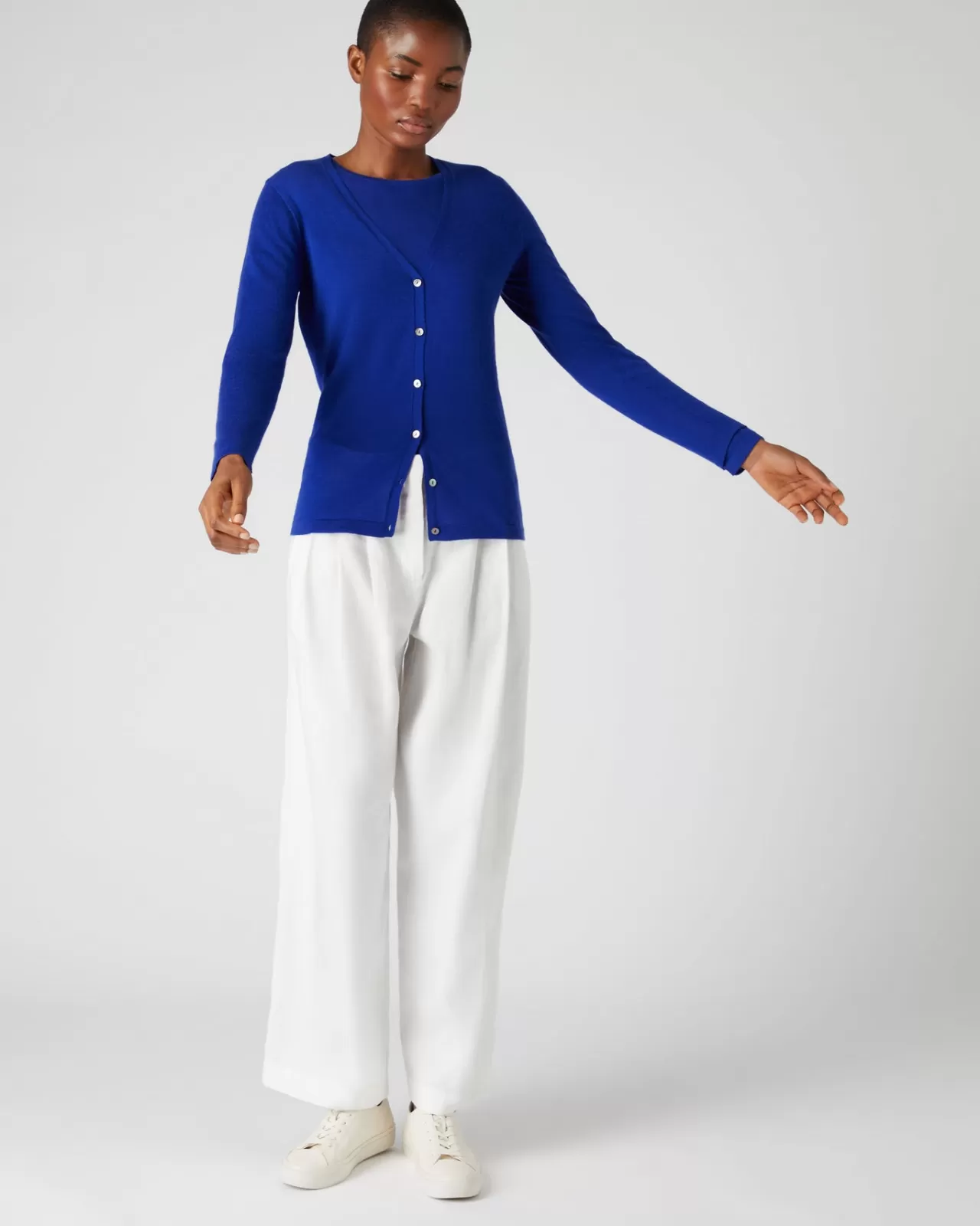 Women N.Peal Cardigans | Women'S Superfine V Neck Cashmere Cardigan