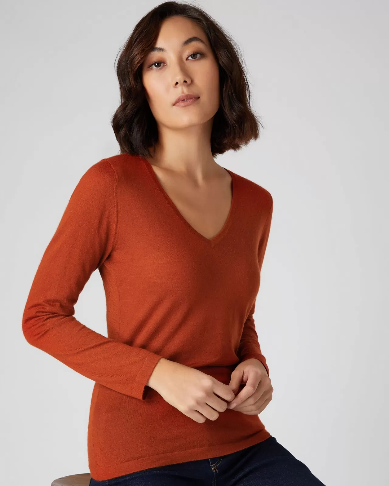 Women N.Peal V Necks | Women'S Superfine V Neck Cashmere Jumper