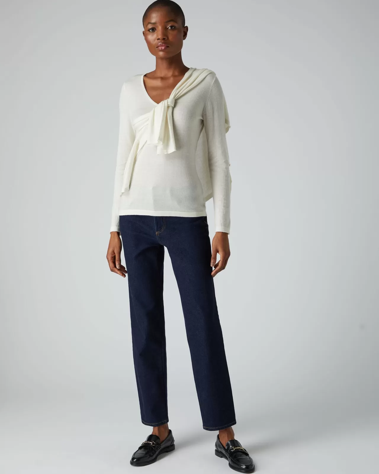 Women N.Peal Tops & T-Shirts | Women'S Superfine V Neck Cashmere Jumper