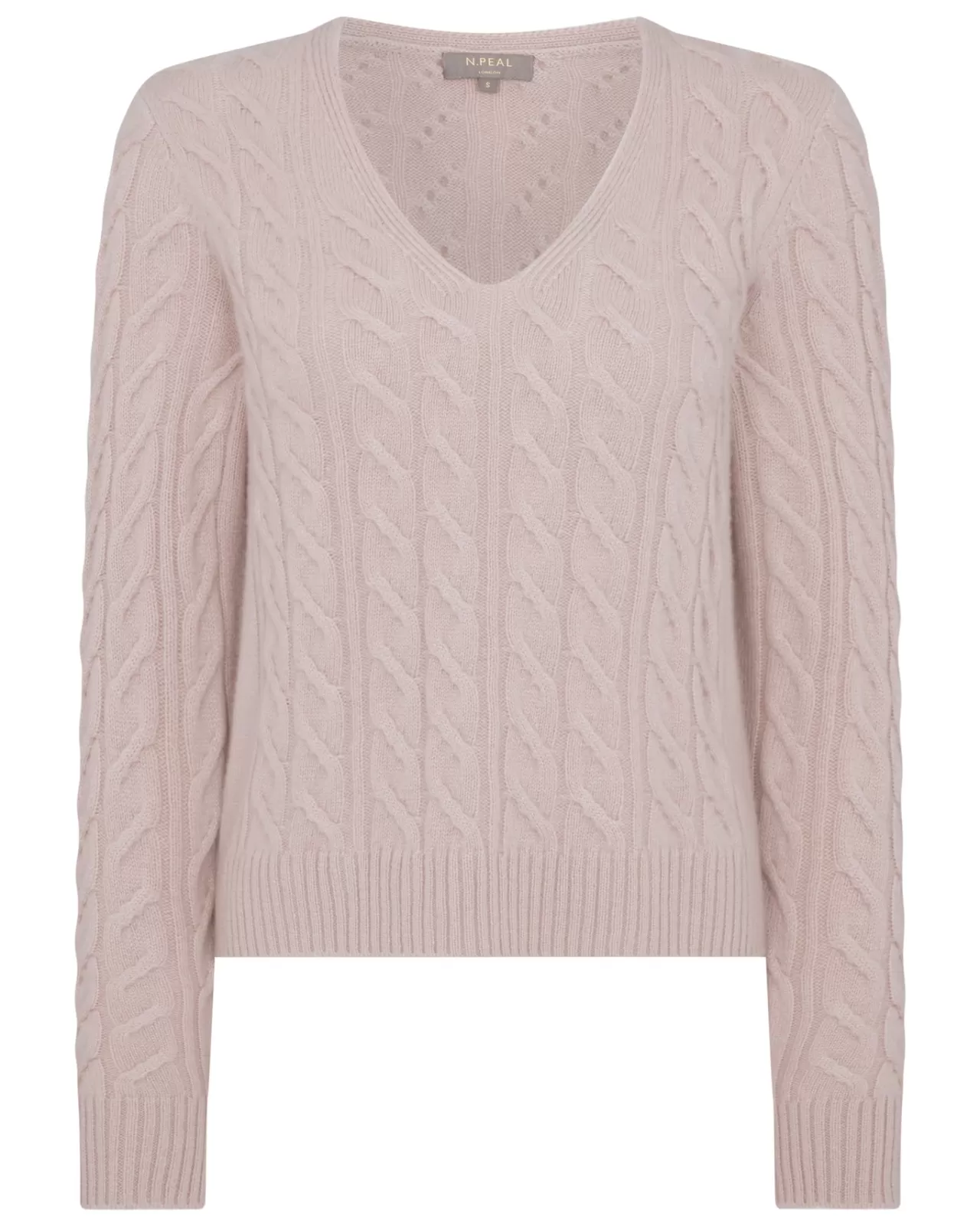 Women N.Peal V Necks | Women'S V Neck Cable Cashmere Jumper