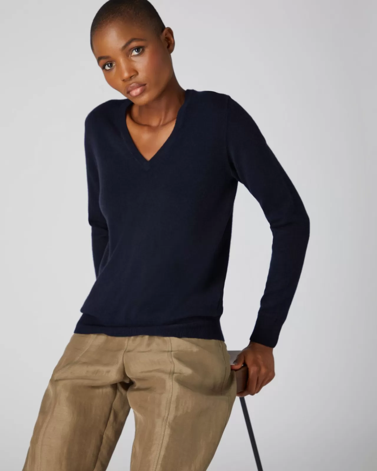 Women N.Peal V Necks | Women'S V Neck Cashmere Jumper