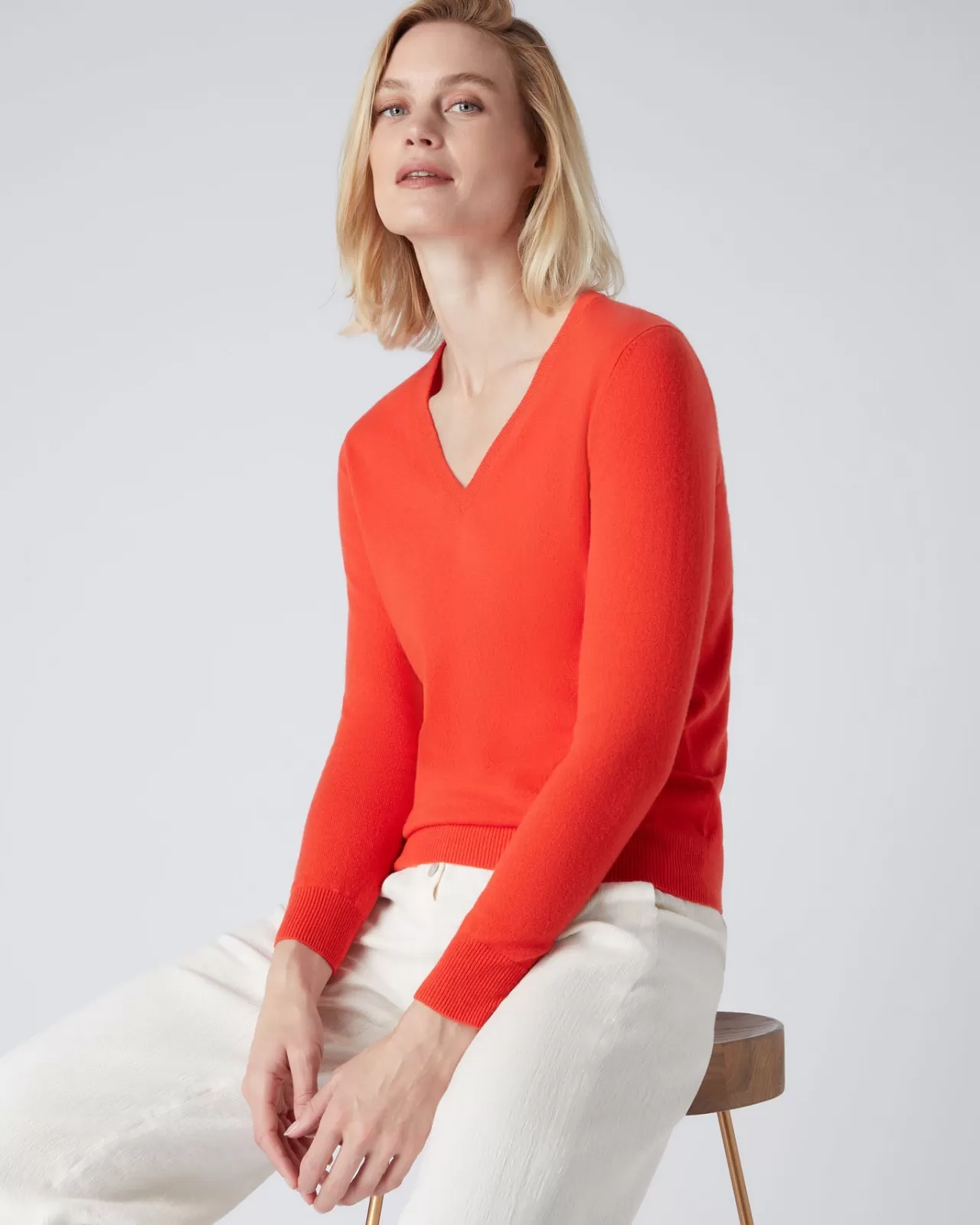 Women N.Peal V Necks | Women'S V Neck Cashmere Jumper