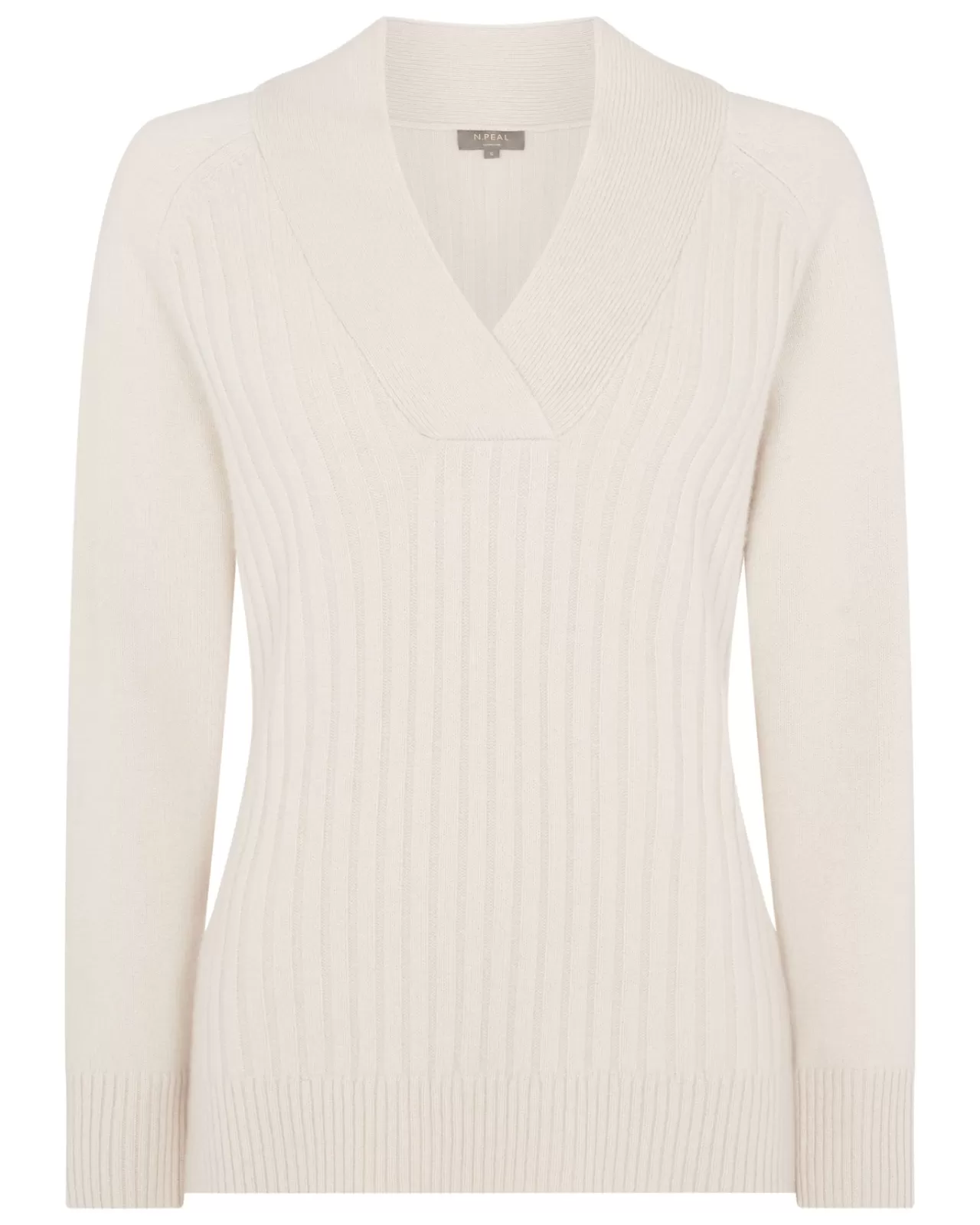 Women N.Peal V Necks | Women'S V Neck Wide Rib Cashmere Jumper