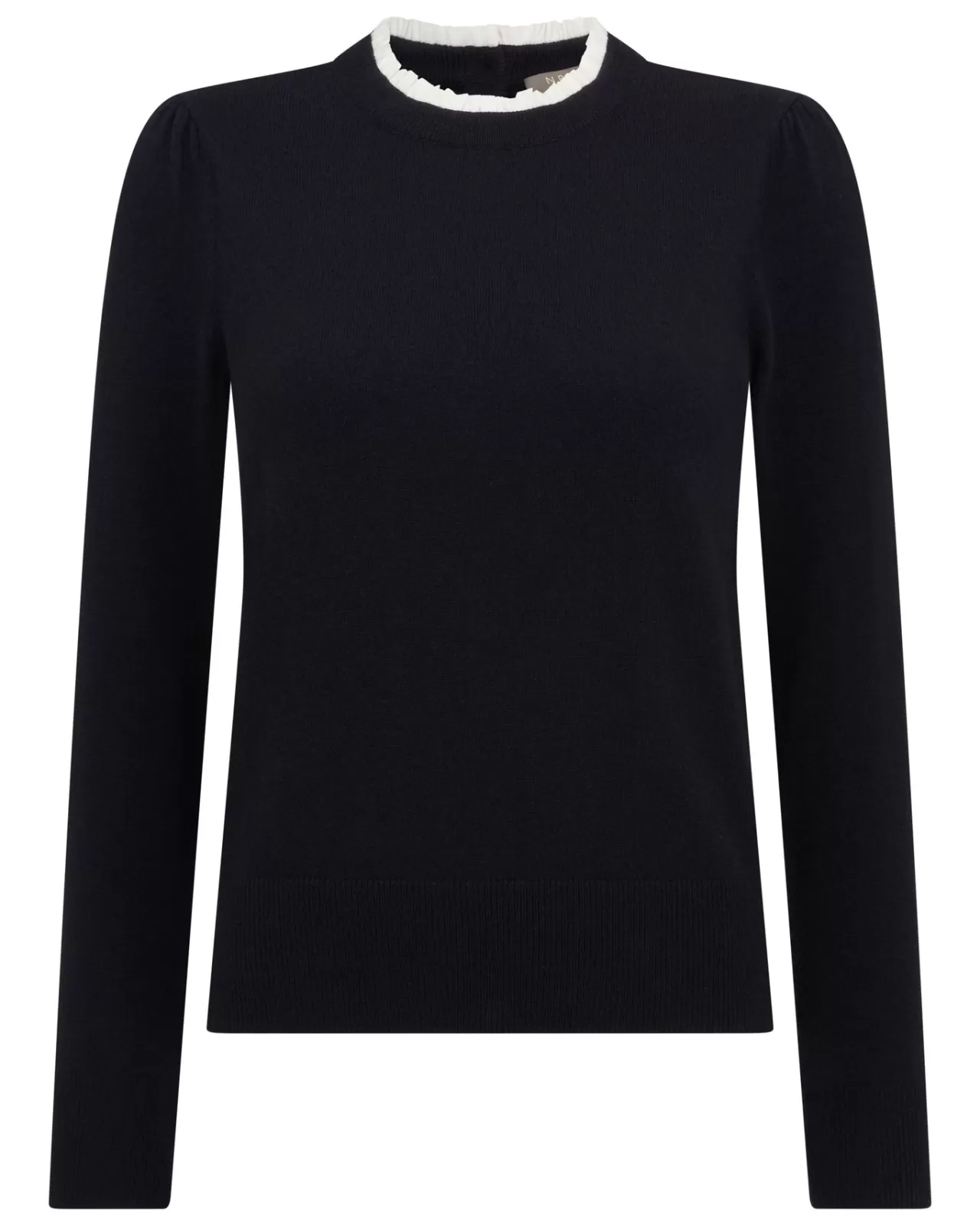 Women N.Peal Round Necks | Women'S Woven Ruffle Cashmere Jumper