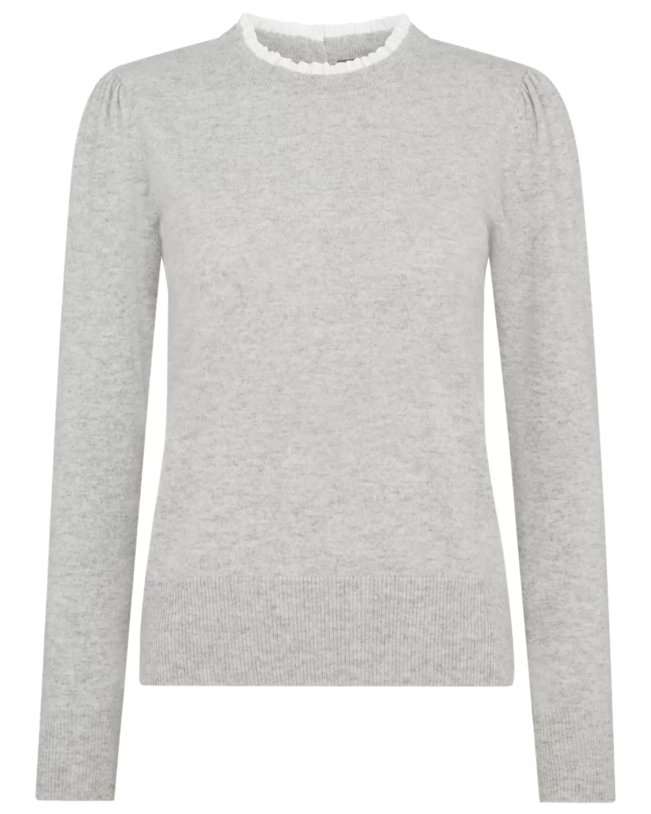 Women N.Peal Round Necks | Women'S Woven Ruffle Cashmere Jumper